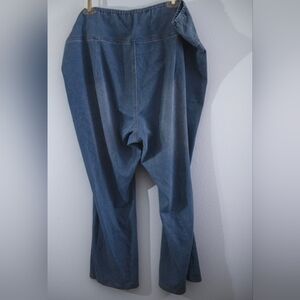 Blue Denim Look Stretchy Flare Pants Size 24W